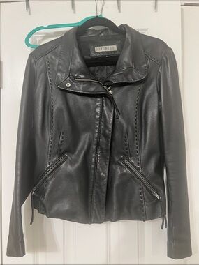 Lulu Bravo 100% genuine Black Leather Zip-Front Women's Jacket